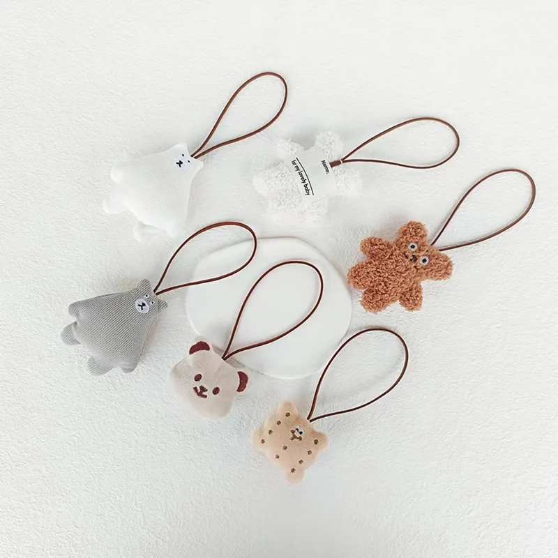 

Cute Cartoon Bear Plush Doll Name Tag Keychain Soft Stuffed Animal Dolls Keyring For Girls Bag Pendant Bags Accessories