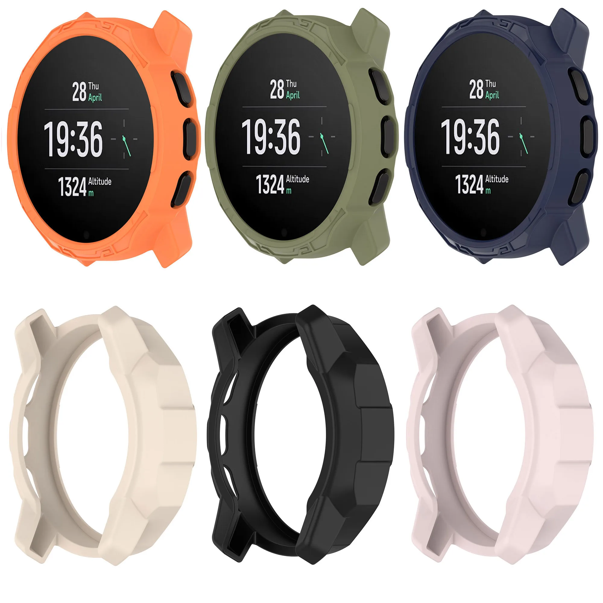 Suunto 9 Peak Suunto9 Pro 스포츠 스마트 워치 보호 범퍼 커버, 소프트 엣지 쉘 유리 화면 보호 필름 프레임 케이스