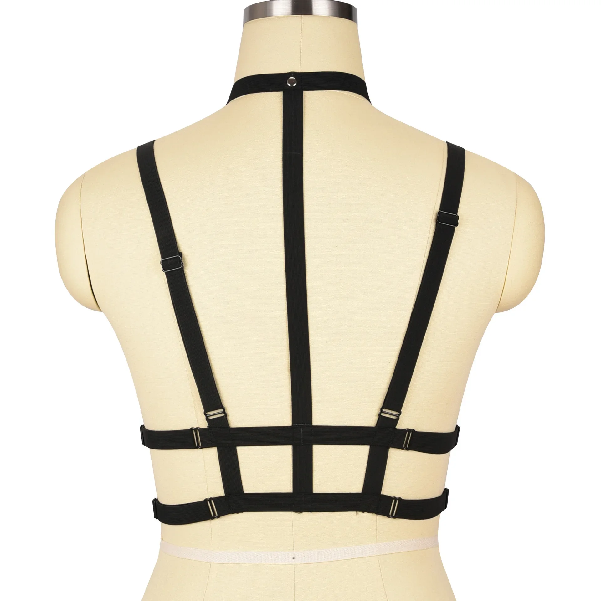 Bamboo like Clothing Elastic Bondage Gothic Style Neck to Waist Buckle Sexy Themed Underwear with Rivets O0387 Sexy Lingerie