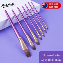 

Montmartre Watercolor Brush Set Horsehair. Flat head 7 pcs. For Acrylic/Gouache And Other Art Supplies