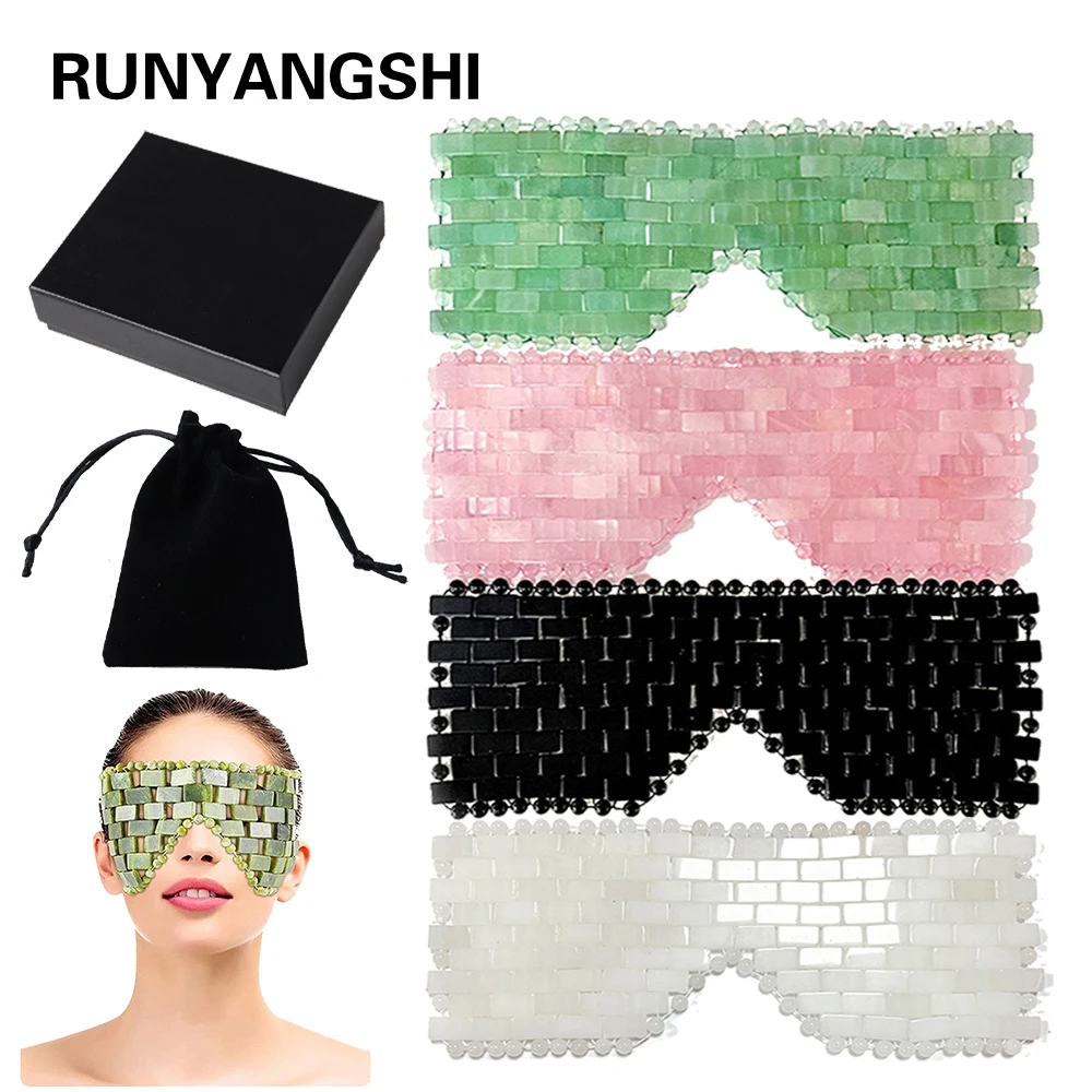 Natural Crystal Eye Mask Healing Cool Eye Mask For Sleeping Rose Quartz