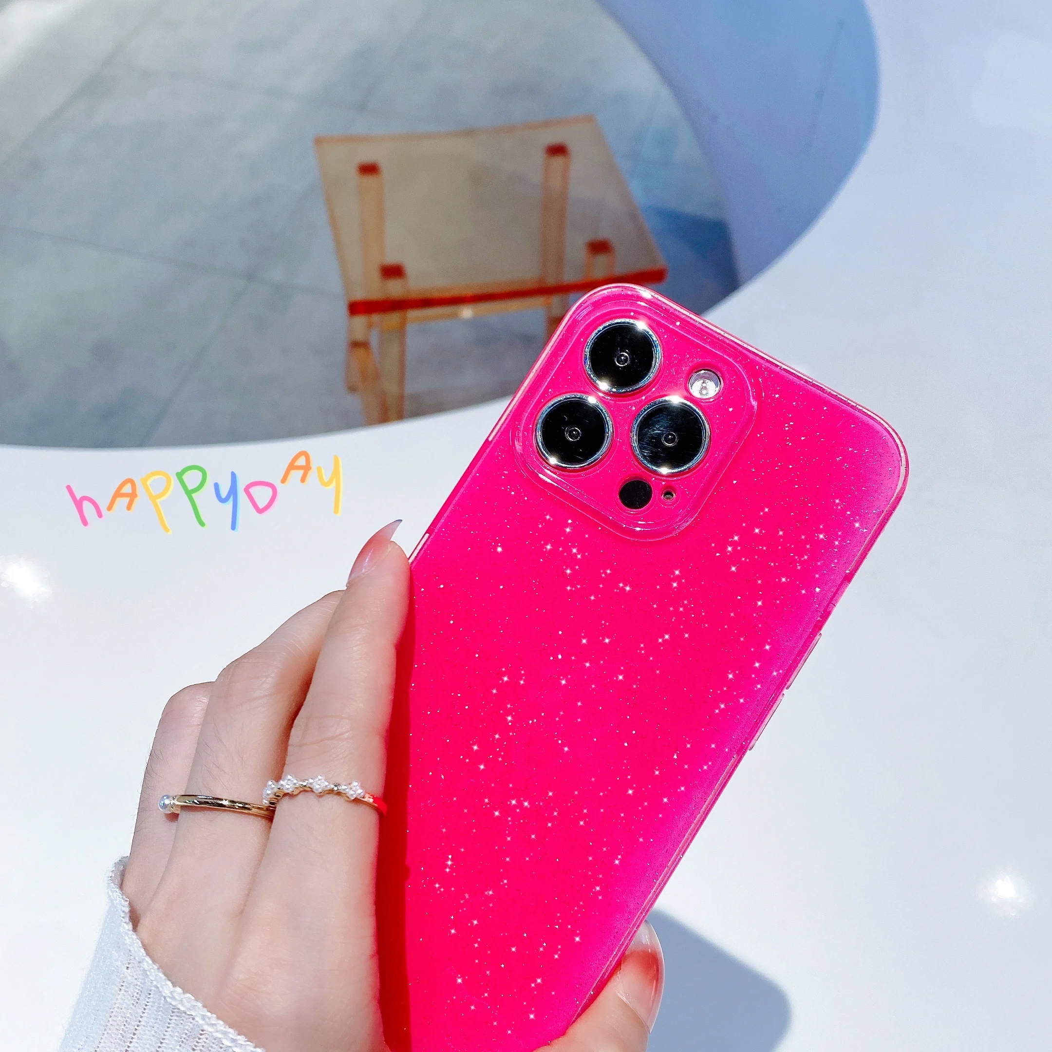 Bling Glitter Neon Color Shockproof Silicone Twinkle Phone Case