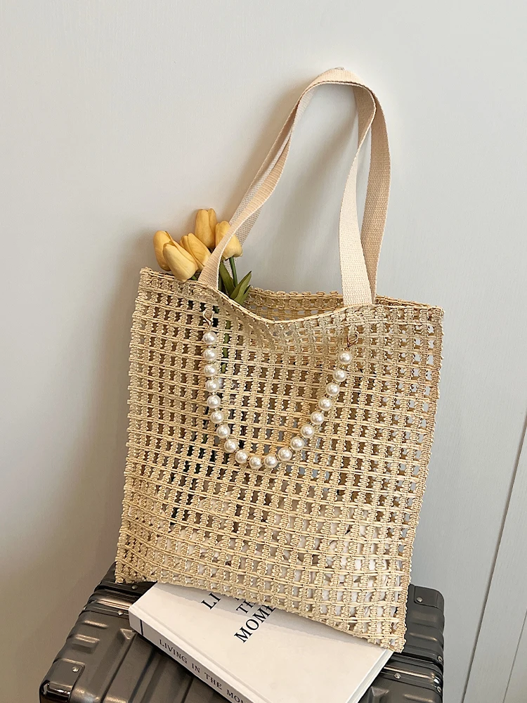 Woven Underarm Bag for Women 2024 Summer Beach Vacation Casual Straw Bag with Large Capacity Trendy Shoulder Bag