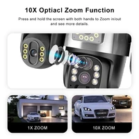 20MP 4G Sim caméra solaire WiFi 10X Zoom optique 3-PTZ 4 objectifs 3 écrans caméras de sécurité sans fil extérieures suivi automatique CCTV V380 3
