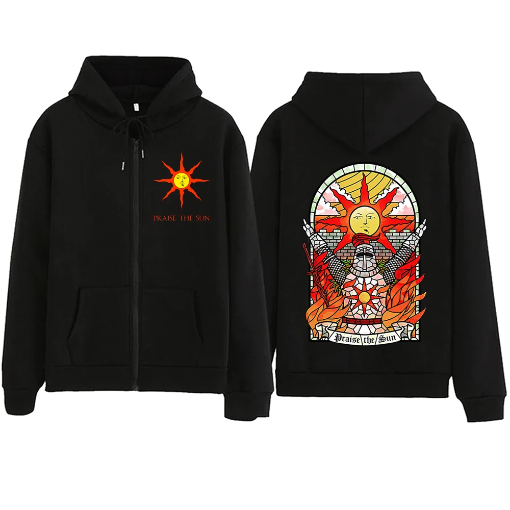 Dark Souls Praise The Sun Zipper Hoodie Harajuku Pullover Tops
