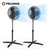 PELONIS 16‘’ Pedestal Stand Up Oscillating Fan with 3 Speeds Settings Ultra Quiet Adjustable Heights 2 Packs Black 1