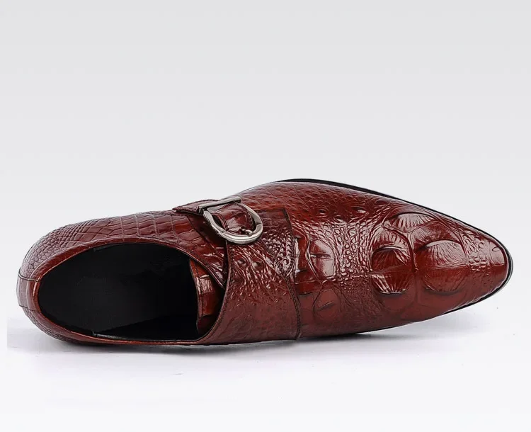 Men's Derby Shoes Business Loafers Gentleman Dress Shoe Faux Crocodile Pattern Leather Designer Shoes for Men Wedding