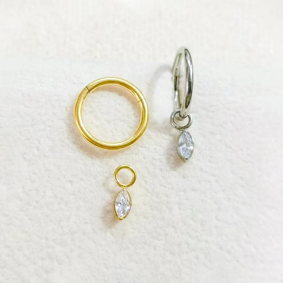 1 قطعة F136 التيتانيوم 16 جرام الأنف الدائري التيت...