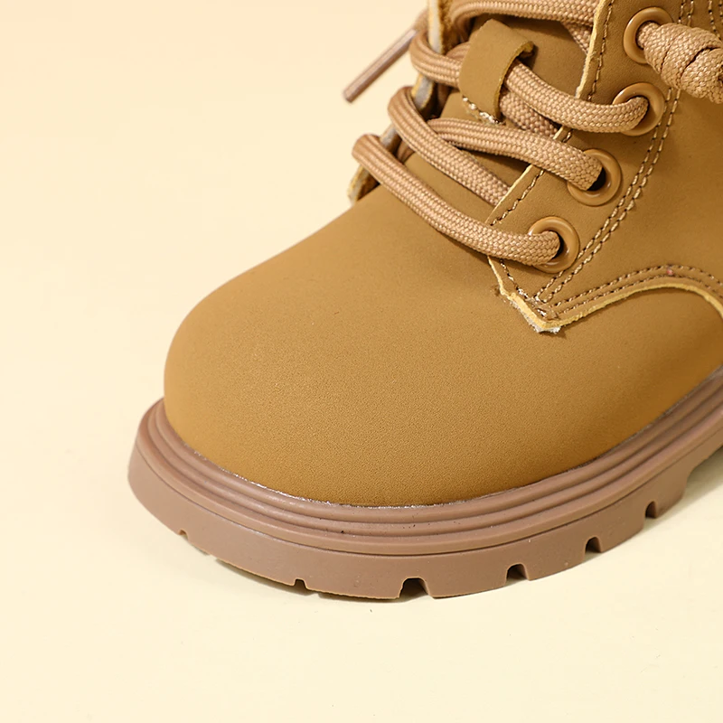 2024 New Autumn Children Boots Leather Toddler Boys Ankle Boots Soft Sole Non-slip Fashion Little Girls Boots EU 15-25 - Image 5