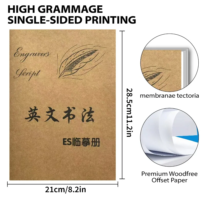 Gothic / ES English Calligraphy Workbook Beautiful English Calligraphy Practice with Tracing Workbook Copybook - 3