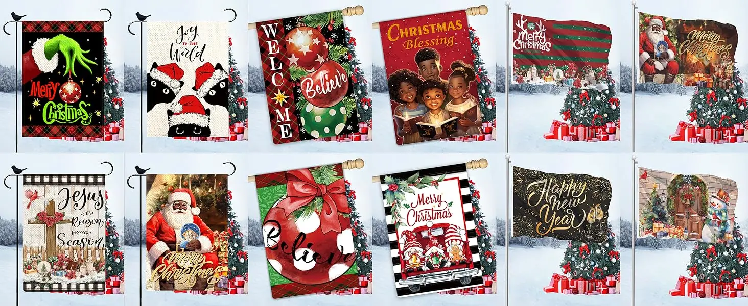 Hello Winter Cardinal Holiday Christmas Garden Flag Pine Trees Snowy