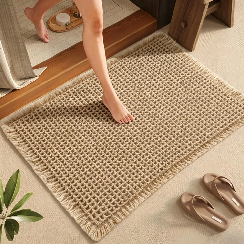 Ultra-Absorbent Waffle Texture Non-Slip Quick-Dry Bath Mat