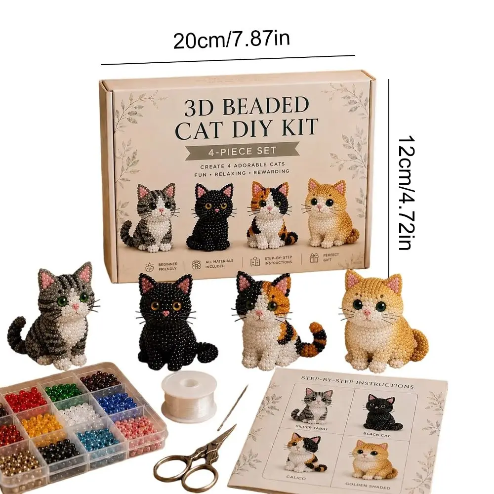 Kit Fai-da-Te per Ricamo con Perline a Tema Animale, Set Artistico Colorato con Piccole Perline, Kit Educativo per Creazioni di Animali - immagine 6