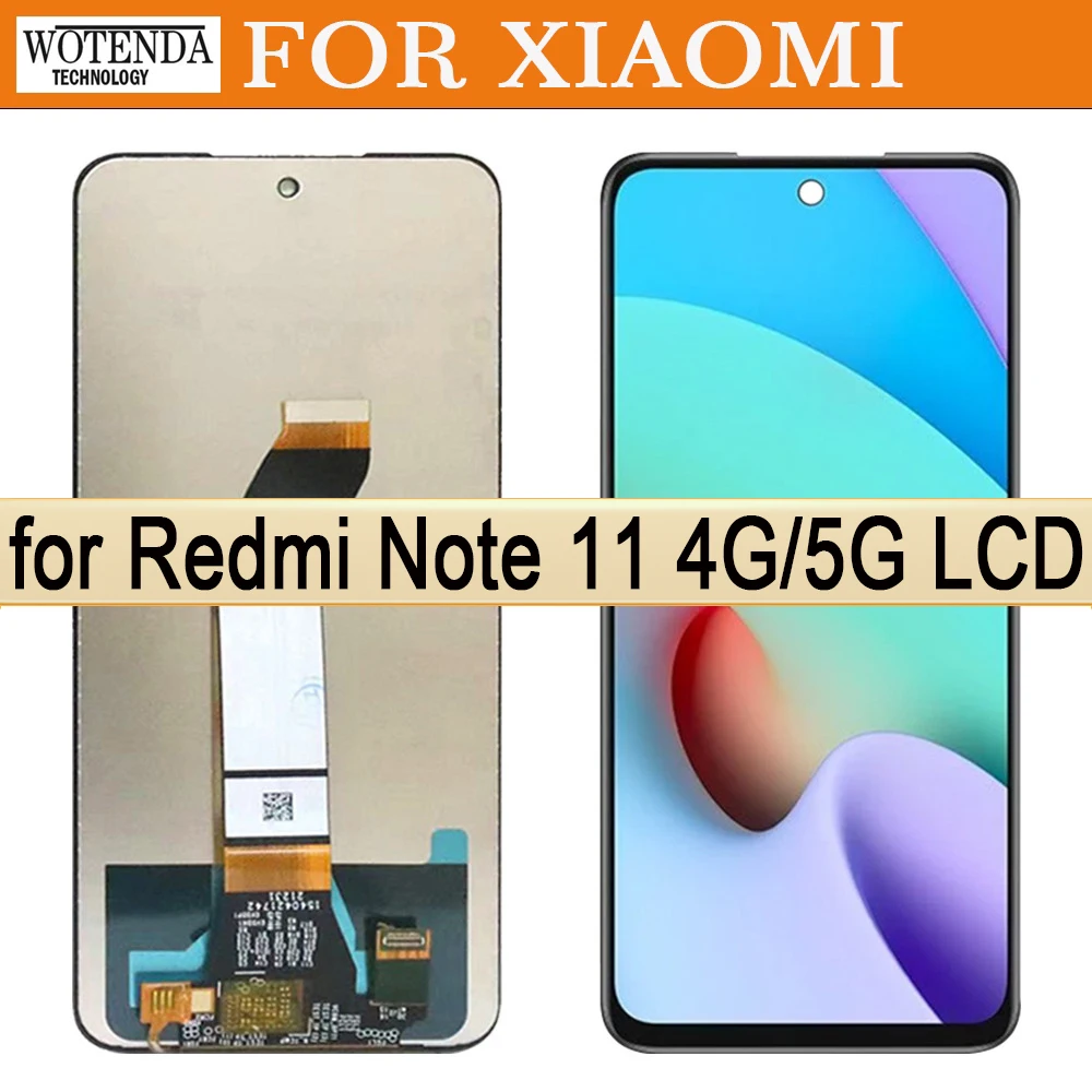 ЖК-дисплей для Xiaomi Redmi Note 11 4G 21121119SC, дисплей с сенсорным  экраном и дигитайзером для Redmi Note 11 5G 21091116AC, оригинал |  AliExpress