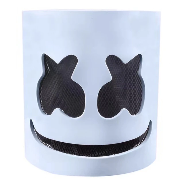 DJ Luminous Head Mask Lifelike Marshmello Mask Breathable Helmet Mask  Durable Carnival Festival Halloween Party Props