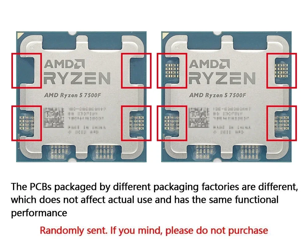 AMD Ryzen 5 7500F 3.7GHz L3=32M R5 7500F Processor 6-Core 12