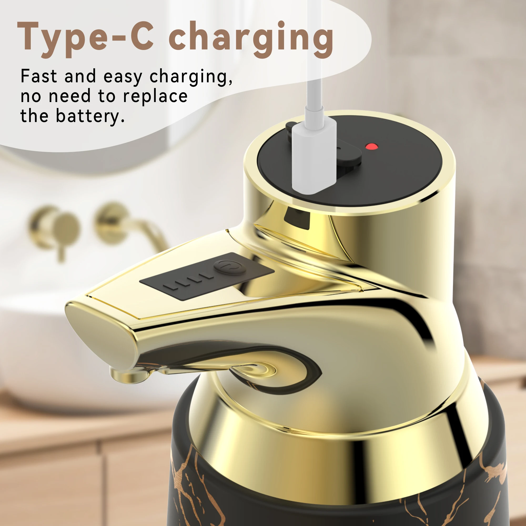 Automatic  Soap Dispenser For Kitchen Bathroom USB Rechargeable 4-speed Adjustable Smart Infrared Hand Sanitizer/Body Wash