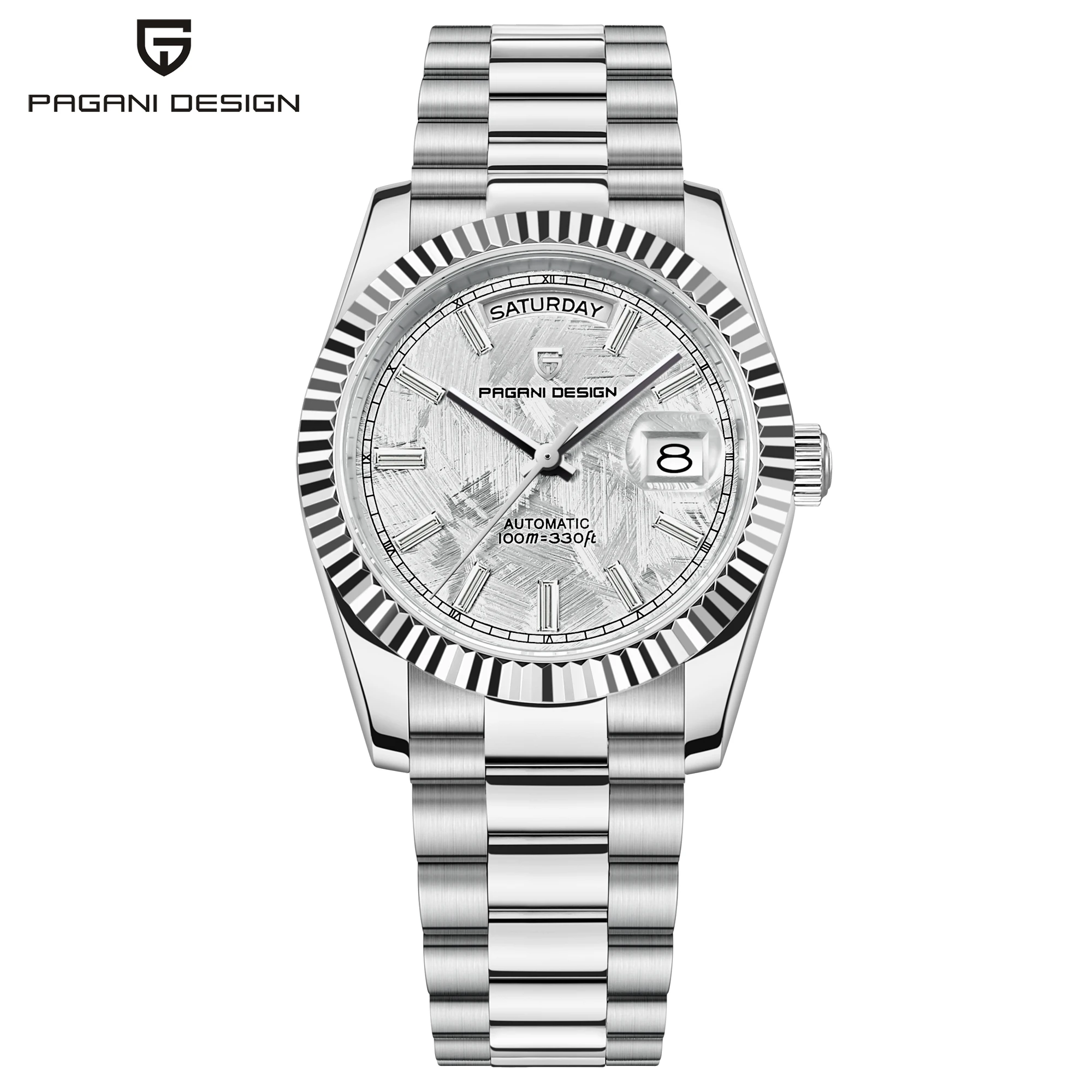 PAGANI DESIGN Men's Automatic Watch Luxury Mechanical Watch Stainless Steel Waterproof Wristwatch AR sapphire Mirror