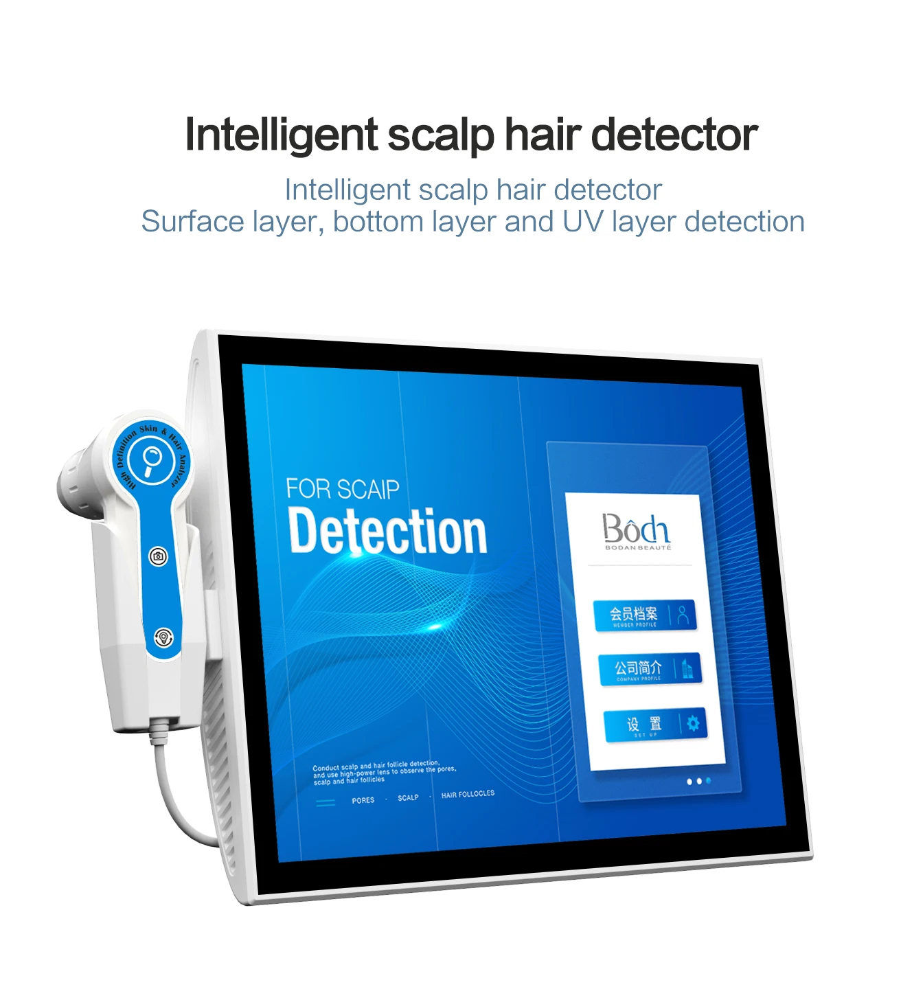 Professional Hd Hair Follicles Scalp Scanner Detector Hair Analyzer / Skin And Scalp Analysis Machine
