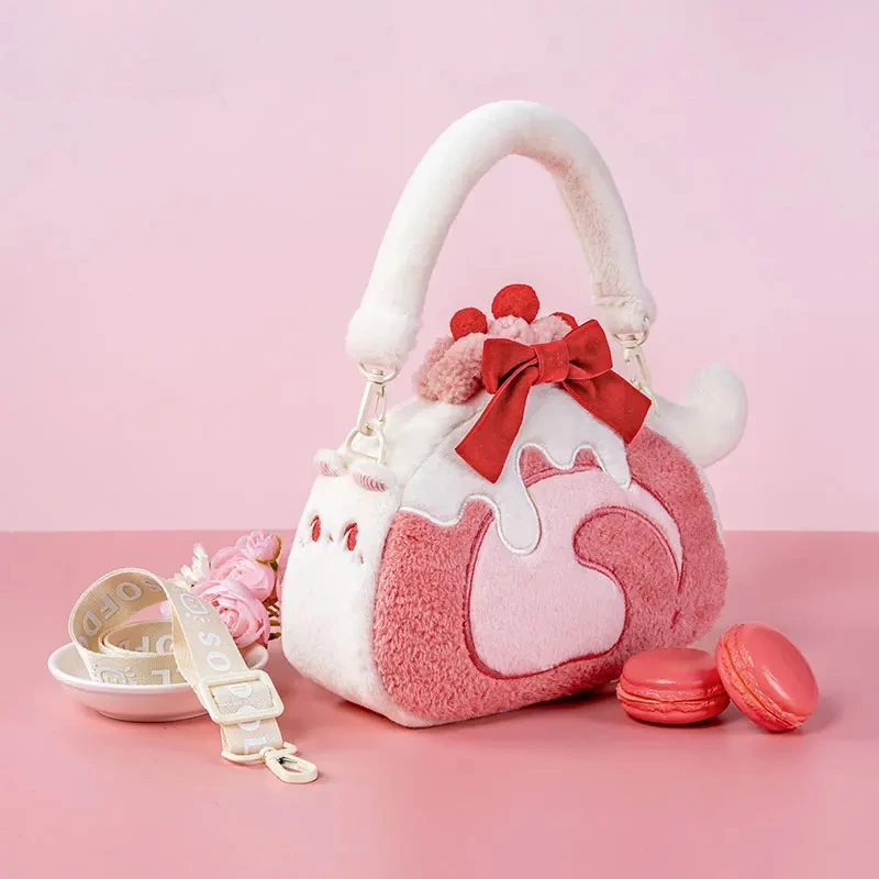 Teenage Girls Bread Bags for Woman Lolita Plush Crossbady Bag Versatile Bolsos mujer Original Sac Femme Sweet Gift Bolsas - 4