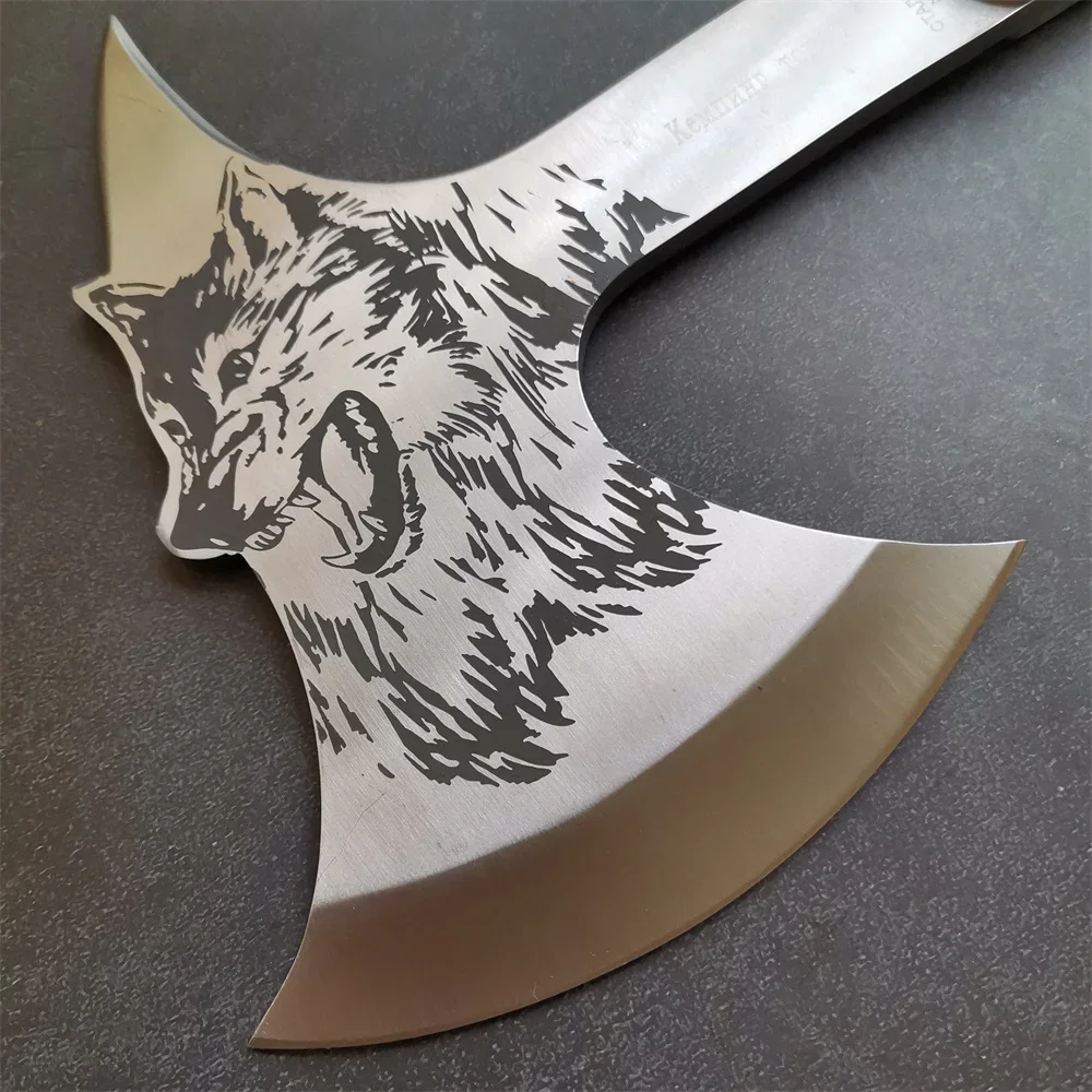 Multifunctional Outdoor Camping Axe Hunting Tools Wolf Head Survival Axes Portable Tactical Hatchet Tomahawk Emergency Gear 3