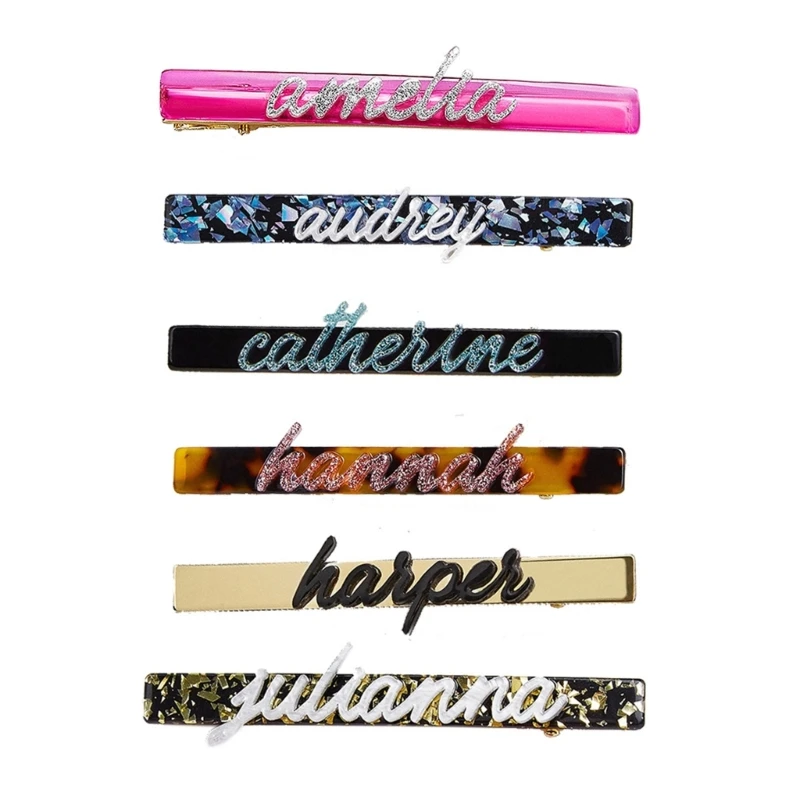 

Заколка для волос с надписью для девочек, акриловая заколка для волос для детей, модная челка для подростков, головной убор