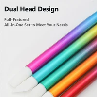 5Pcs Set of Dual-Use Nail Art Pens, Nail Dotting Pens with Silicone Rhinestone Picker for Nail Designs Carving 2