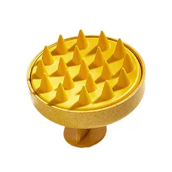 Alwafore Silicone Scalp and Body Massage Brush for Wet and Dry Use (Yellow)