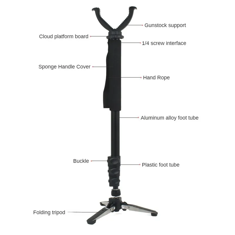 Hunting Shooting Rack Outdoor Hunting Tripod Durable Adjustable Height Hunting Stand Aluminum V-Yoke Shooting Rack Multifunctio Safe Accessory