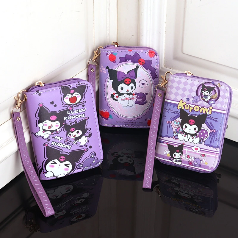 

Kawaii Sanrio Кошелек для монет Kuromi мультфильм аниме милая печать изменение хранение портативный маленький кошелек сумочка для девочек подарок на день рождения