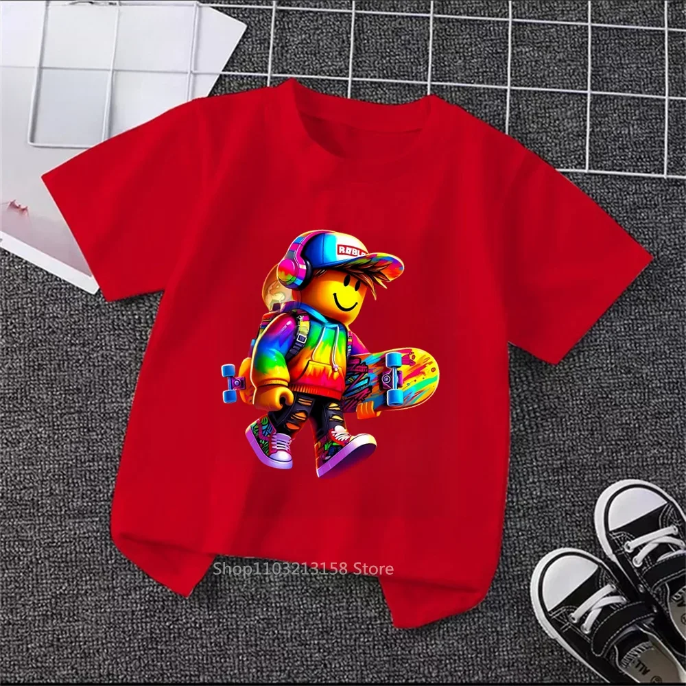 Summertime Styles for Boys and Girls Brand New Robloxing Cartoons Soft Luxurious Fabrics for Stylish Kid's Clothing 3