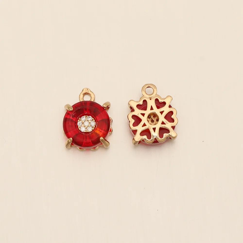 Cordial Design 10*13MM 50Pcs CZ Charms/Round Shape/Hand Made/Crystal Pendant/Jewelry Findings & Components/DIY Jewelry Making - cordial