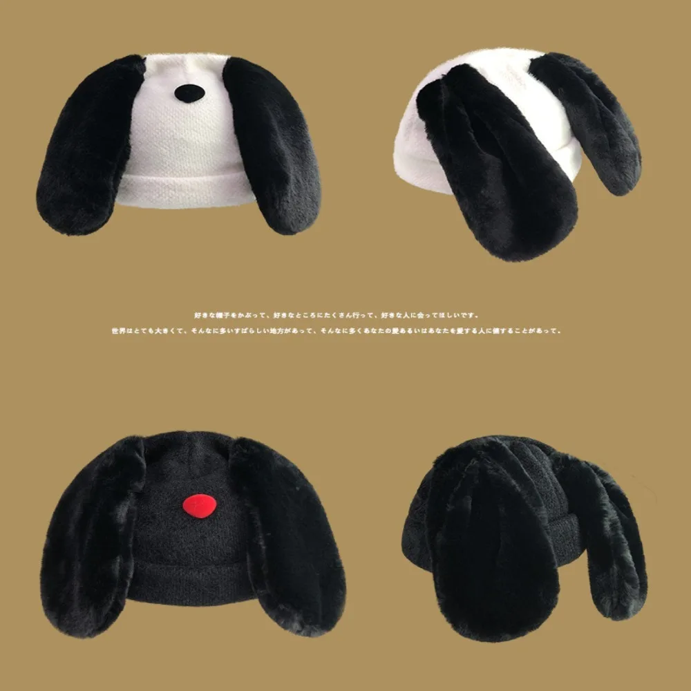 

Warm Ear Woolen Hat Plush Windproof Winter Plush Pullover Hat Soft and Skin Friendly Breathable Cute Dropping Rabbit Knitted Hat