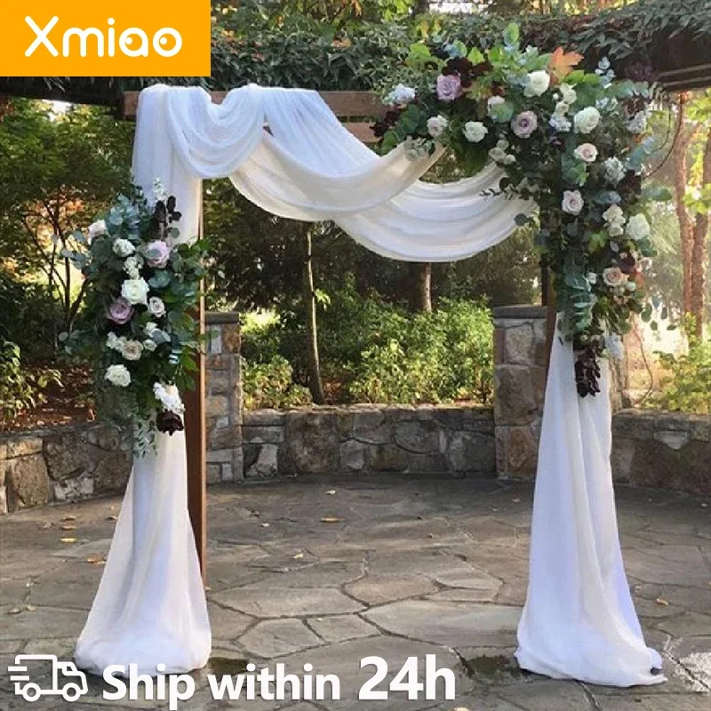 Sheer Curtain Wedding Arch Drapping Fabric Sheer Chiffon Backdrop Curtain Drapery Ceremony Reception Swag Hanging Decoration sheer curtains decor curtains