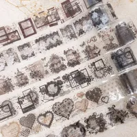 Yoofun 6x200cm The Dream of Lace Heart Shape Masking Tape Vintage PET Tape Creative DIY Journal Scrapbook Collage Stationery 1