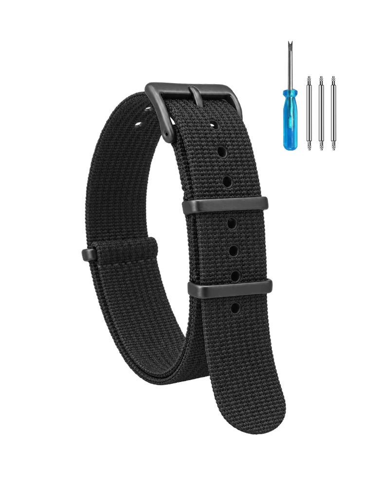 Premium Ribbed Nylon Strap - Military Ballistic Fabric Replacement Watchband