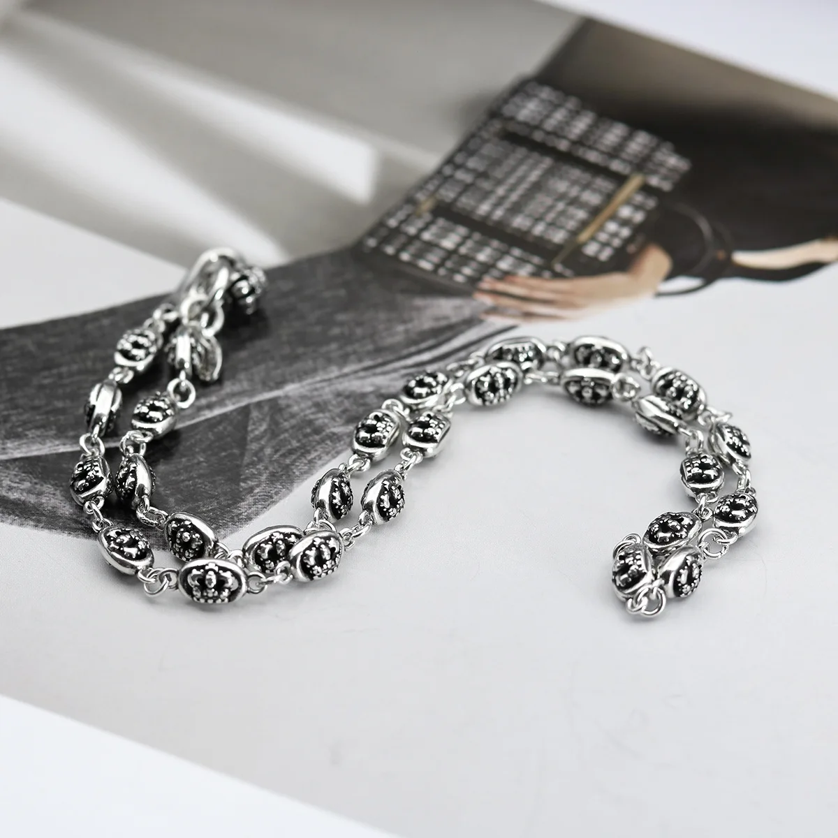 Crown rose without pendant retro long personality punk men and women necklaces