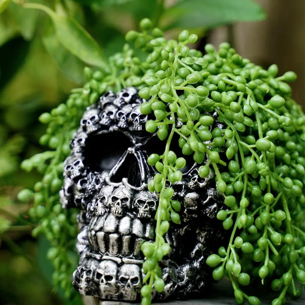 Resin Skull Planter Resin Flower Pot Resin 3d Skull Head Planter Pot for Indoor Outdoor Plants Halloween Home Decor Balcony 4