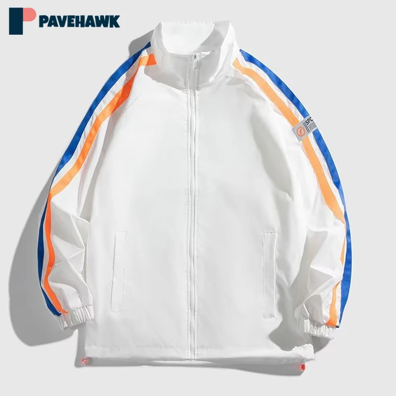 

Sports Trend Jacket Men's Women's Harajuku Casual Outerwear 2023 New Spring Autumn Stripe Fashion Stand-up Collar Unisex Jackets