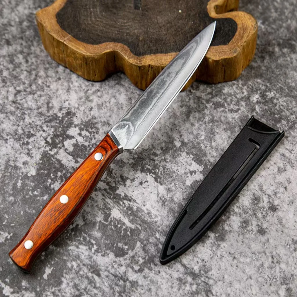 67-layer Damascus Steel Steak knife VG10 Forging fruit knife Kitchen multi-purpose knife High hardness sharp kitchen knife，1pcs