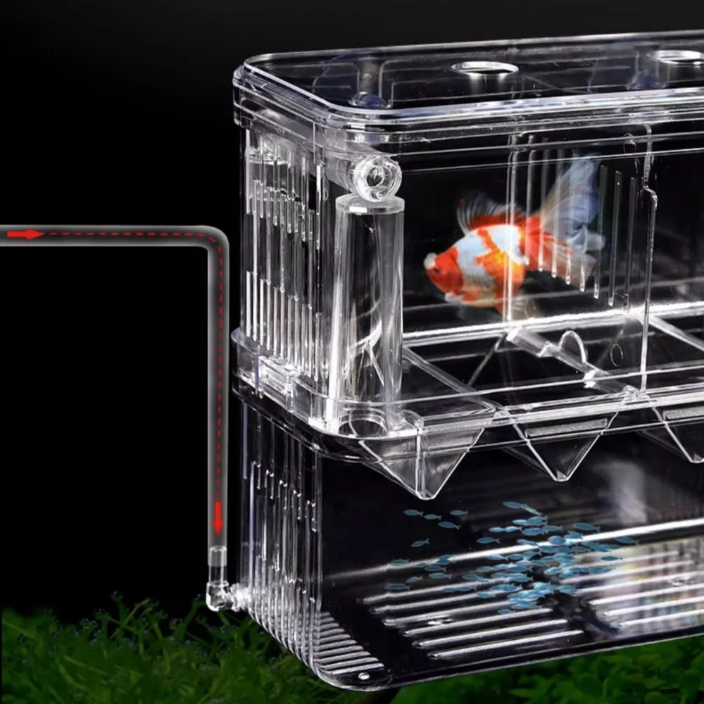 Fish Breeding Box Acrylic Fish Tank Hatching Incubator Isolation Box Detachable Hatchery Divider for Guppy Shrimp Clownfish