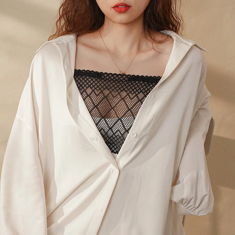 Women Lingerie Bra Women Tube Tops Tube Bra With Elastic Band Clip-on Lace Mock Camisole For Women Low Cut Clothing
