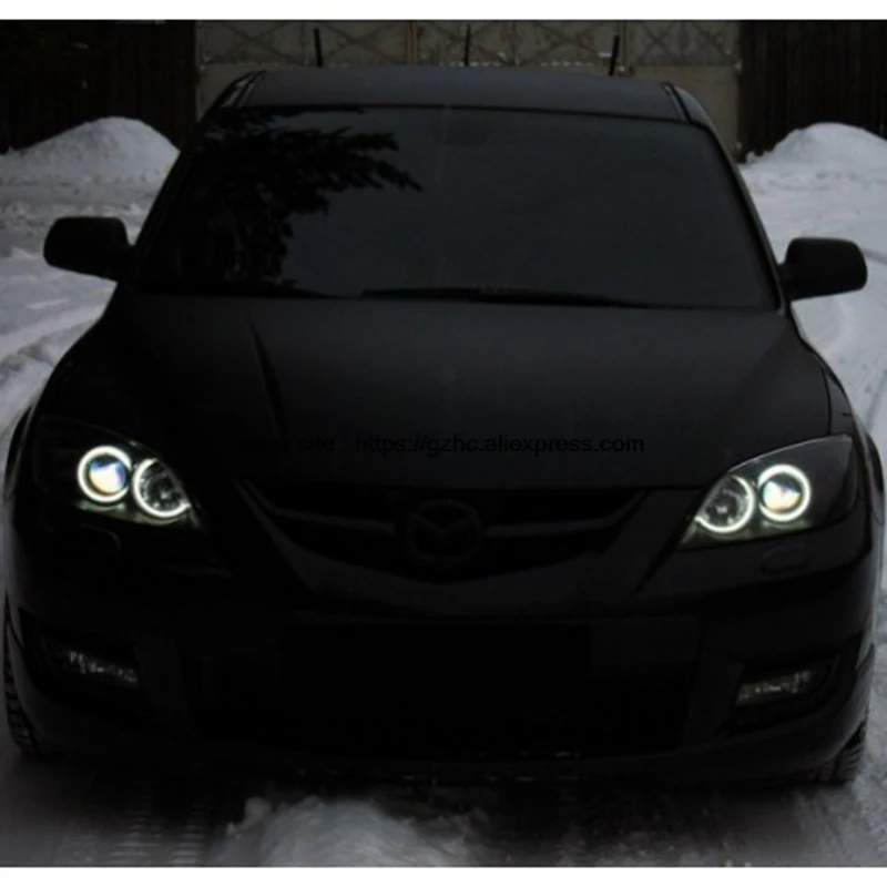 White LED halo ring for Mazda 3 Axela Sport 14-22 headlight DRL lamp angel  eye