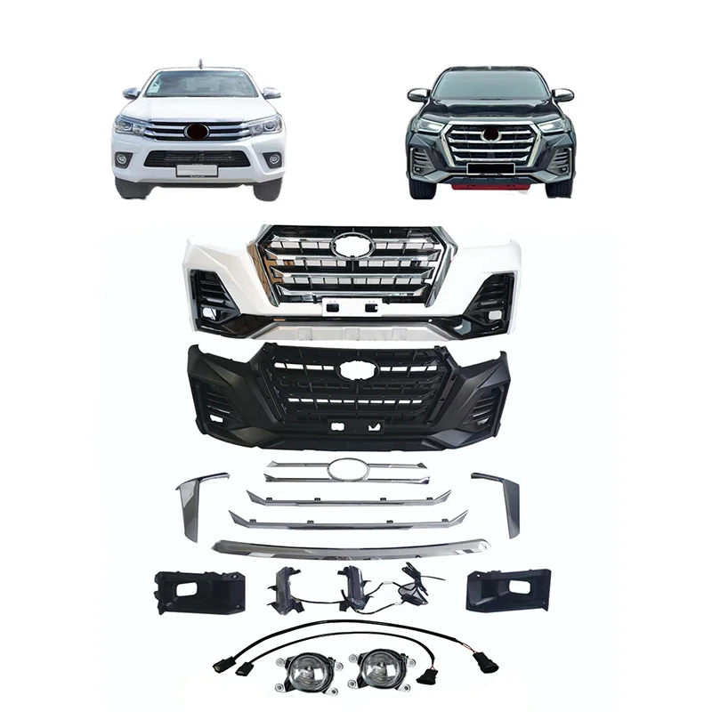 

KLT Hot selling Front Car Bumper for Toyota Grille Modified LMJ for Toyota Hilux Revo 2016-2021 Body Kit