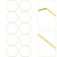 10 Pcs Golden Hexagon DIY Dreamcatcher Hoop Wall Decoration Garland Christmas Metal Hoops Iron Crafts Wire Ring Tinsel 1