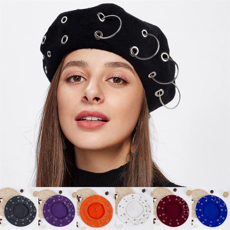 

European, American, Autumn, Winter, Korean Edition Fashion Versatile Bud Hat Women's English Hat Retro Pumpkin Artist Hat