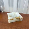 Luxury Natural Marble Square Jade Tray Model Room Creative Home Tabletop White Onyx Jewelry Storage Plate Decorative Ornaments 3