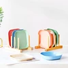 Wheat Straw Plate Lightweight Plastics Plate  Fruits Plate Reusable Tableware for Kids Toddlers Adults Multi-color 5