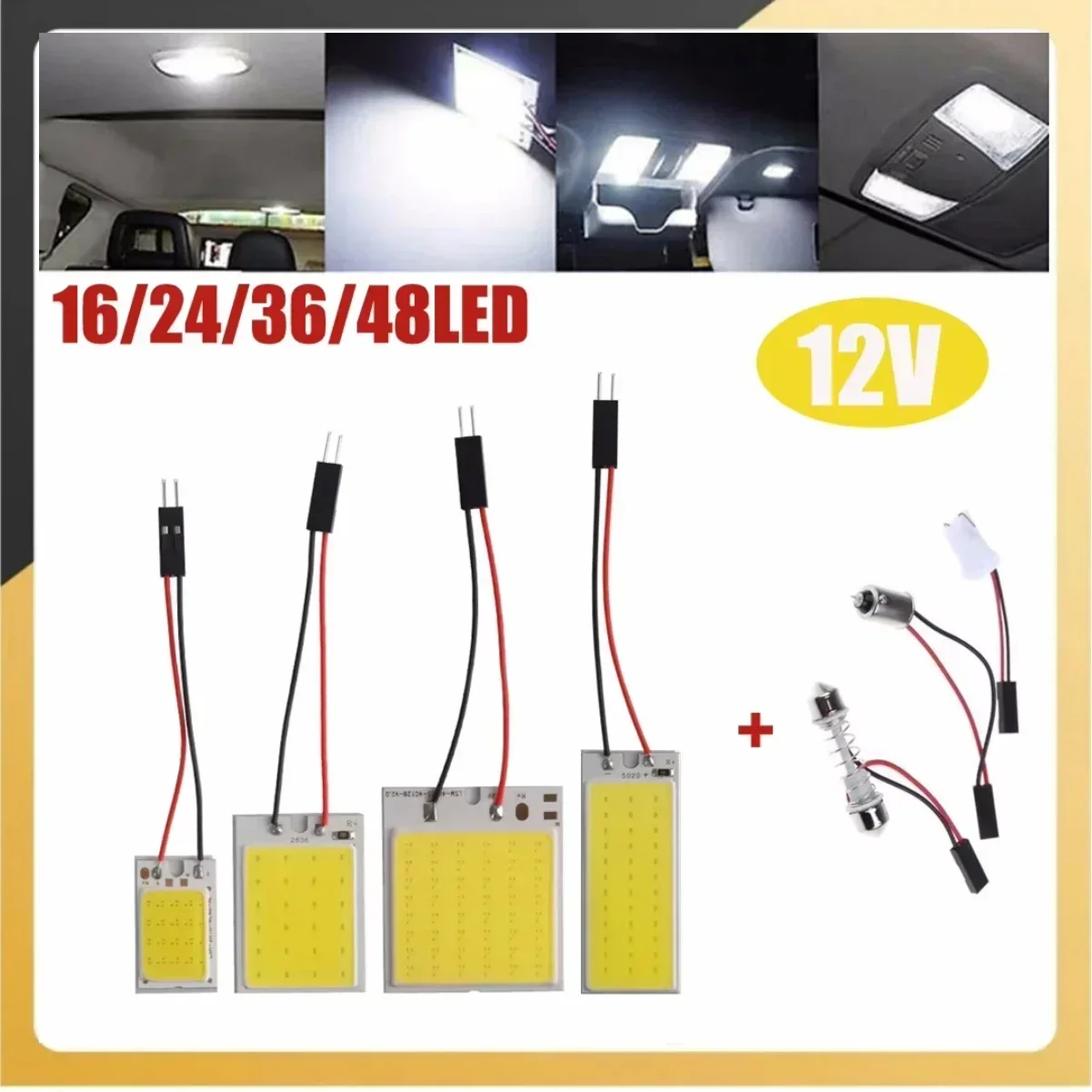LED Car Lights 6000K COB LED Light Panel Car Ceilings Fits T10 Ba9s Sockets Long Lasting Performance led car lights,car interior lamp,led interior lights,led car decoration lamp,car ambient lights,led lights