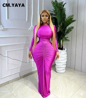 GLCMYAYA mode froncé femmes robe ensemble haut court et moulante jupes longues costume 2026 printemps rue Sexy deux 2 pièces ensemble tenue 2